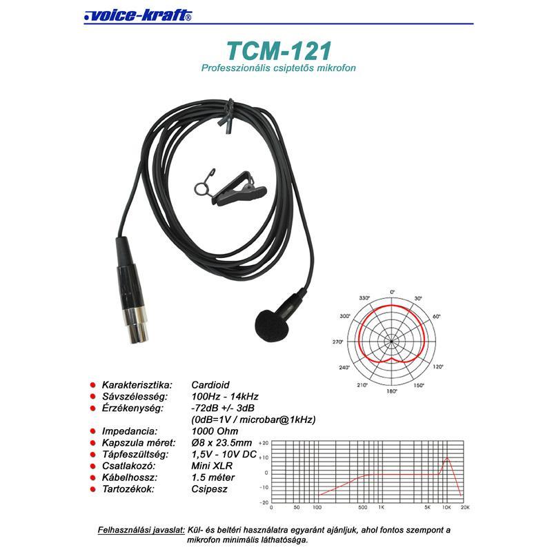 AV-Leader TCM121 Csíptetős kondenzátor mikrofon 