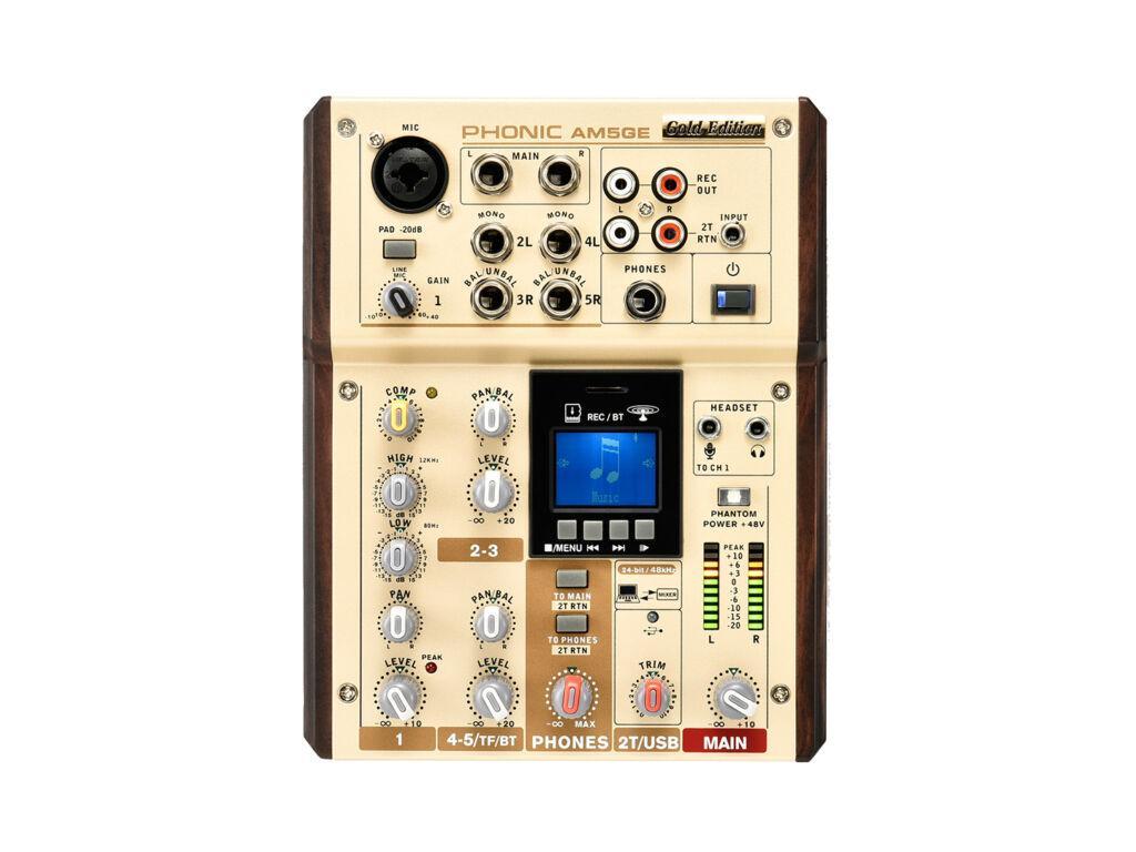 Voice-Kraft AM5GE Keverőpult 1 Monó/2 Sztereó csatorna, USB Audio interface