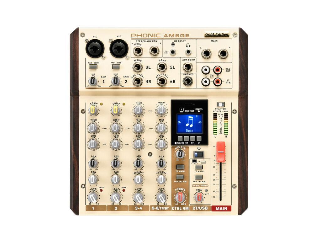 Voice-Kraft AM6GE Keverőpult 2 Monó/2 Sztereó csatorna, USB Audio interface