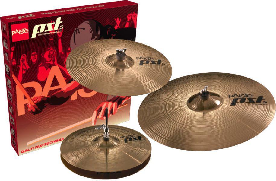 Paiste PST5 Rock Szett 14HH/16RC/20RR Hi-Hat + Crash + Ride Cintányér Szett
